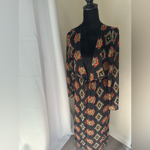 Forever 21 Black and Multicolor Patterned Dress - Picture 1 of 9